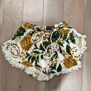 FARM Rio High Waist Floral Tassel Shorts